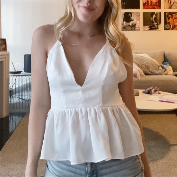 Missguided Tops Missguided White Top Open Back Going Out Poshmark